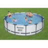 Каркасный бассейн BESTWAY STEEL PRO MAX 457х107см, 14970л + фильтр-насос 3028 л/ч, тент, лестница 56488 BW